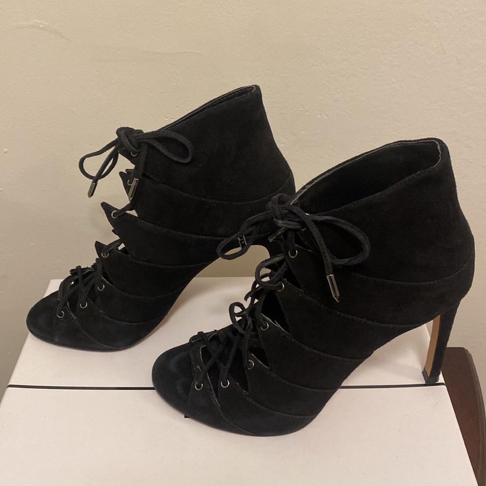 Dolce Vita Hanoa Black Suede Lace Up Heels